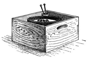 Japanese cooking brazier holding glowing charcoal pieces